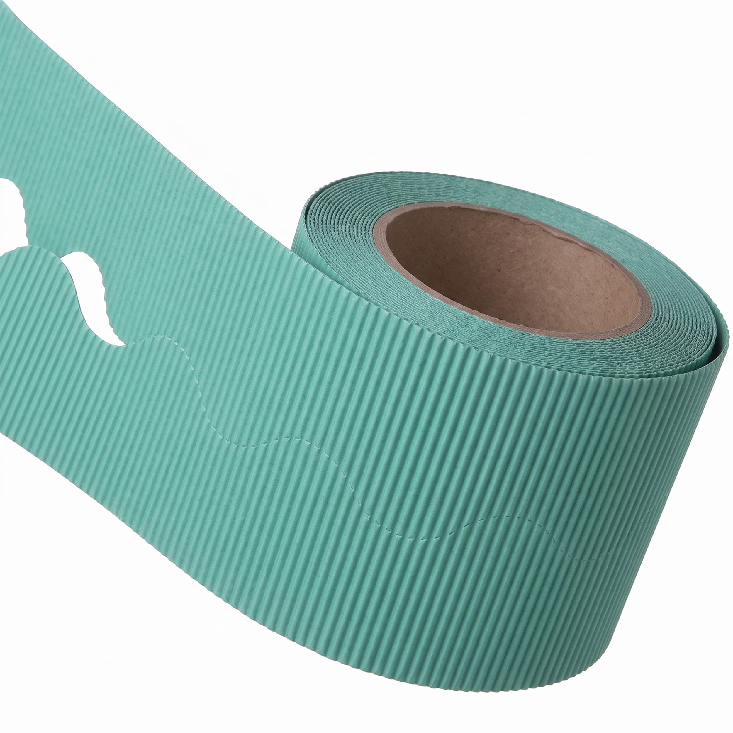PAPERCUTZ Corrugated Border Roll (5.7cm x 15 metre), School Display Borders for Classrooms Decoration, Fade Resistant Scalloped Edge Border Roll for Bulletin Boards (Peppermint) — image 1
