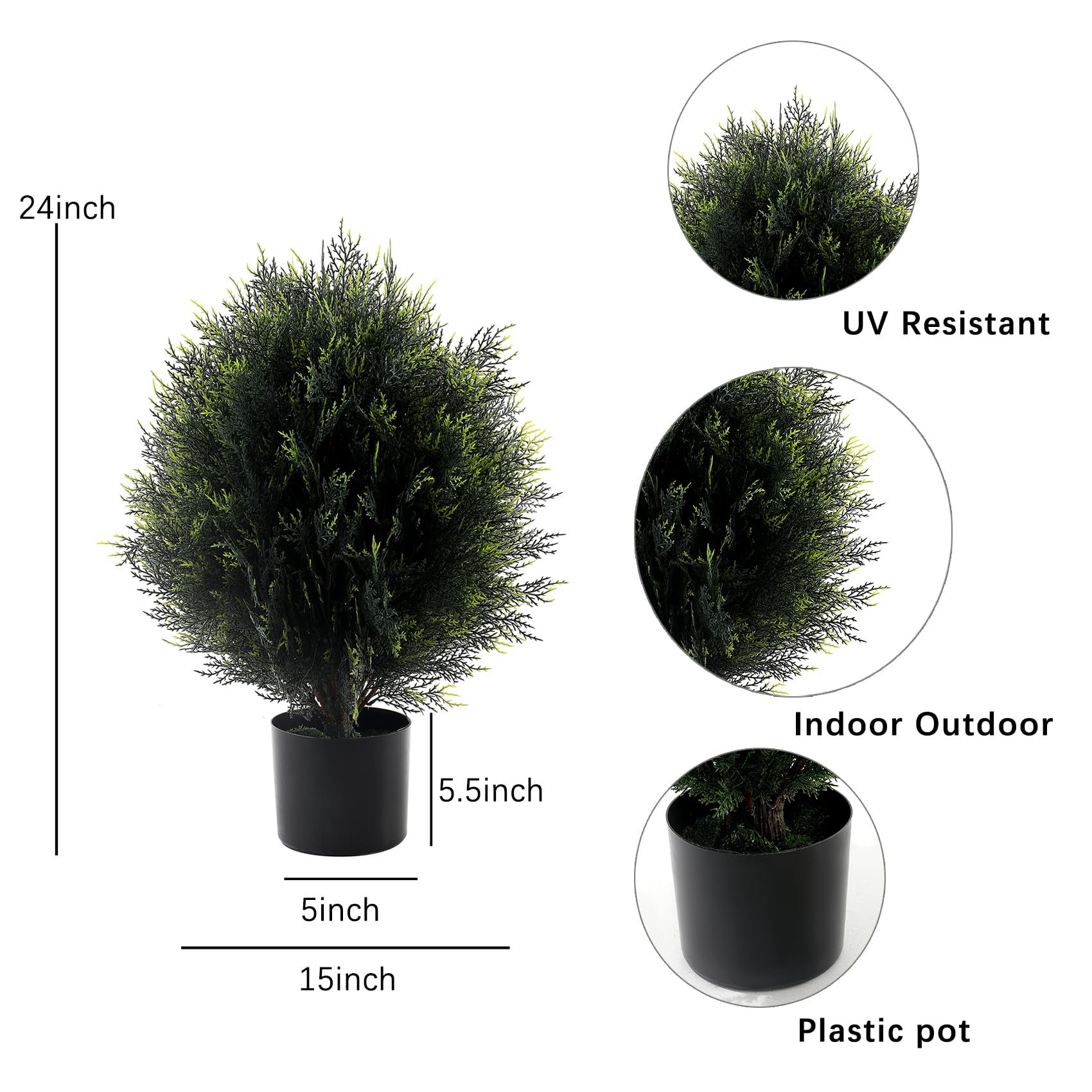 2 Cipressi Artificiali 120 Cm - Piante Finte UV Per Esterno/Interno, Vaso Incluso, Decorazione Giardino - Foto 11