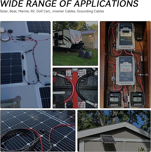 Miniatura 5 de Cable de extensión de panel solar 10 AWG de 100 pies negro y 100 pies rojo, cables solares de calibre 10 de 100 pies, viene con 2 juegos de soportes