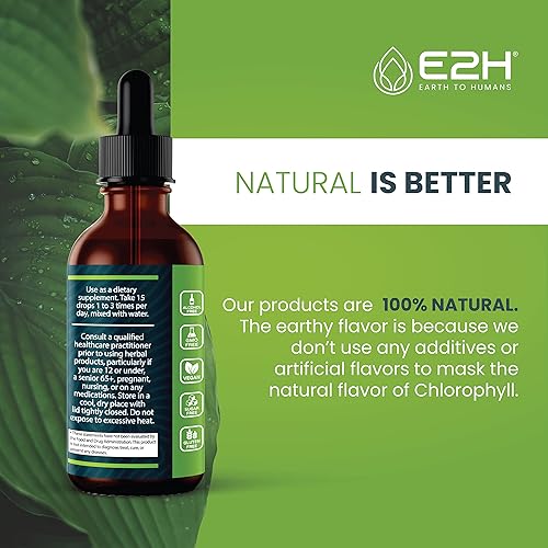 Miniatura 6 de E2H - Gotas líquidas de clorofila potenciador de energía natural apoyo del sistema inmunológico y desodorante interno vegano sin gluten sin OMG 2