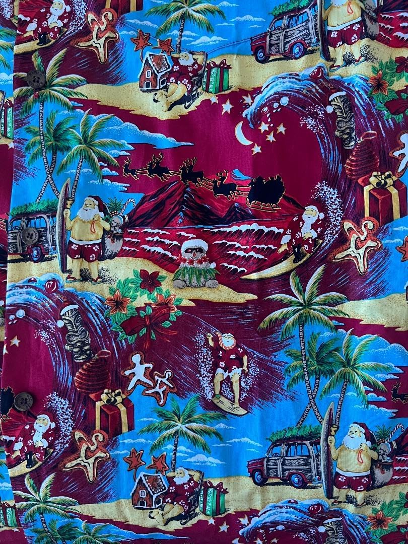 Alohawears Clothing Company Men's Christmas Santa Luau Cruise Hawaiian Aloha Shirt
