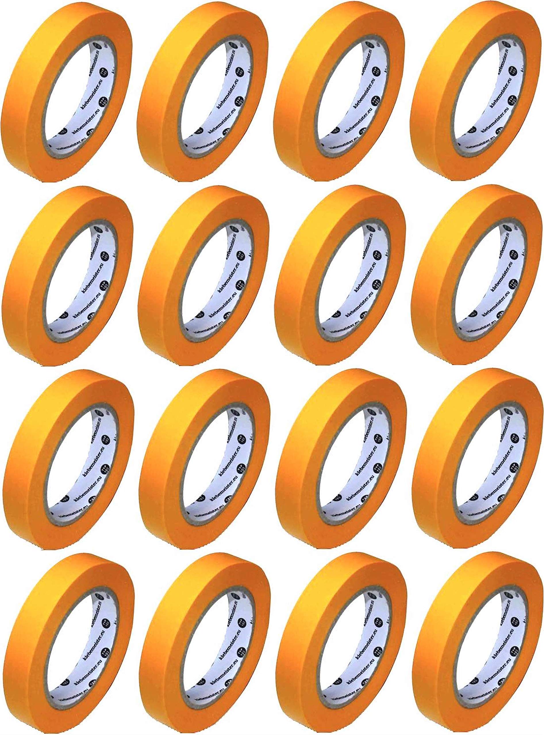 16x Ruban de masquage pour peinture à faible adhérence | 19 mm x 50 m | klebemeister.eu