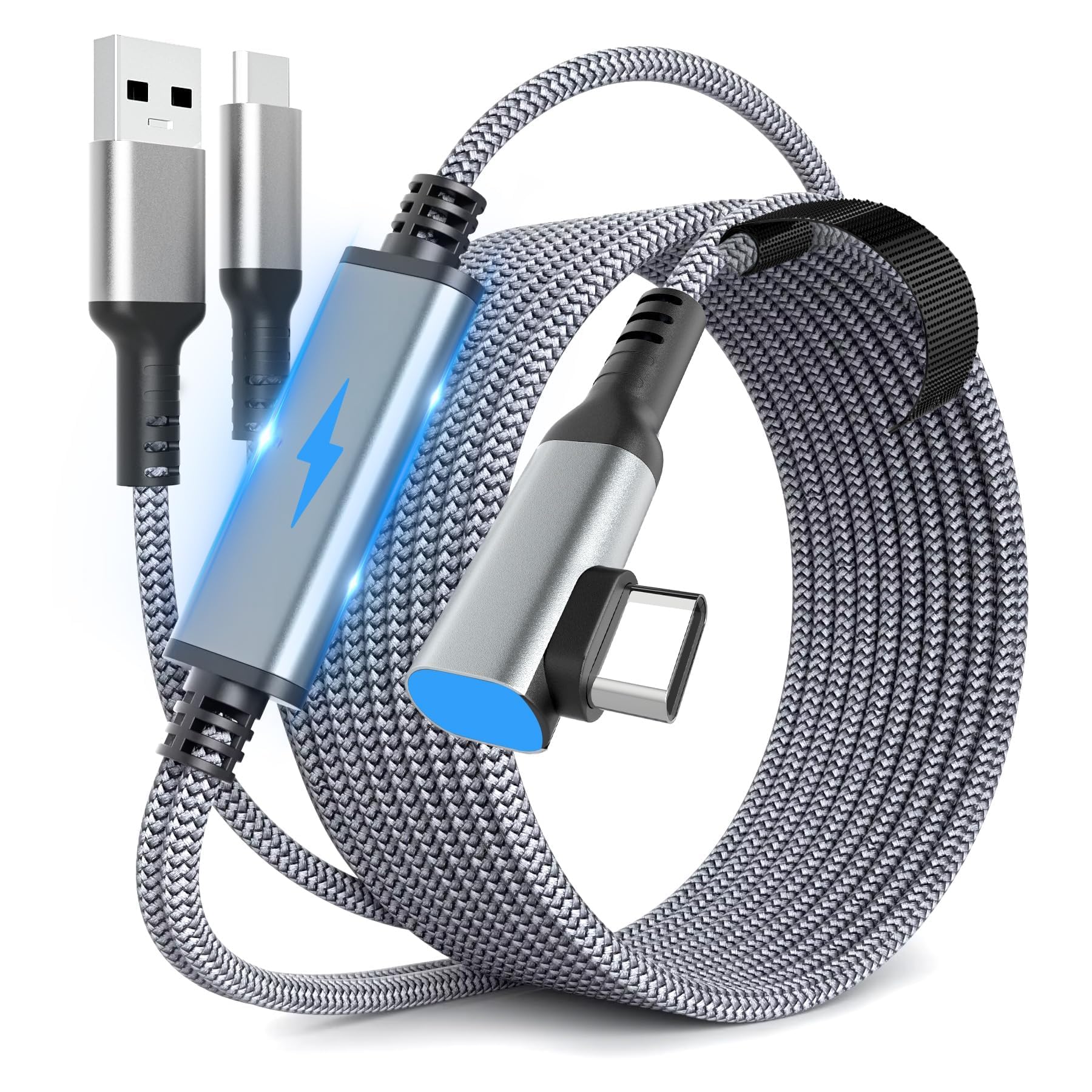 NALACAL Link Cable Compatible with Meta Quest 3, Extend Playtime, 16FT USB A to USB C Charging Cable Compatible with Oculus Quest 2/ Pico VR Headset and PC Connection