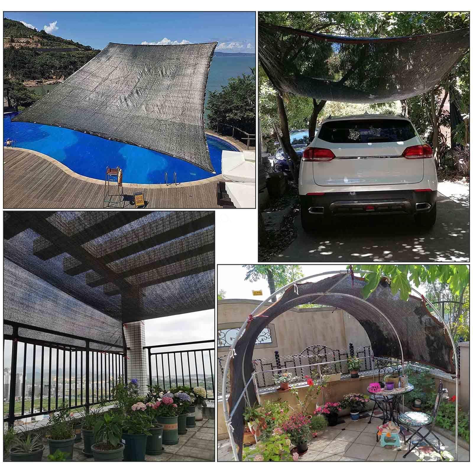 Schaduwnet Voor Tuinterras,2x2m 3x4m 5x5m 6x10m Schaduwdoek,Planten Schaduwdoek Met Zeilringen,Waterdicht & Ademend,Uv-Bestendige Netbedekking, Aanpasbaar,LxW-3x5m/9.8x16.4ft