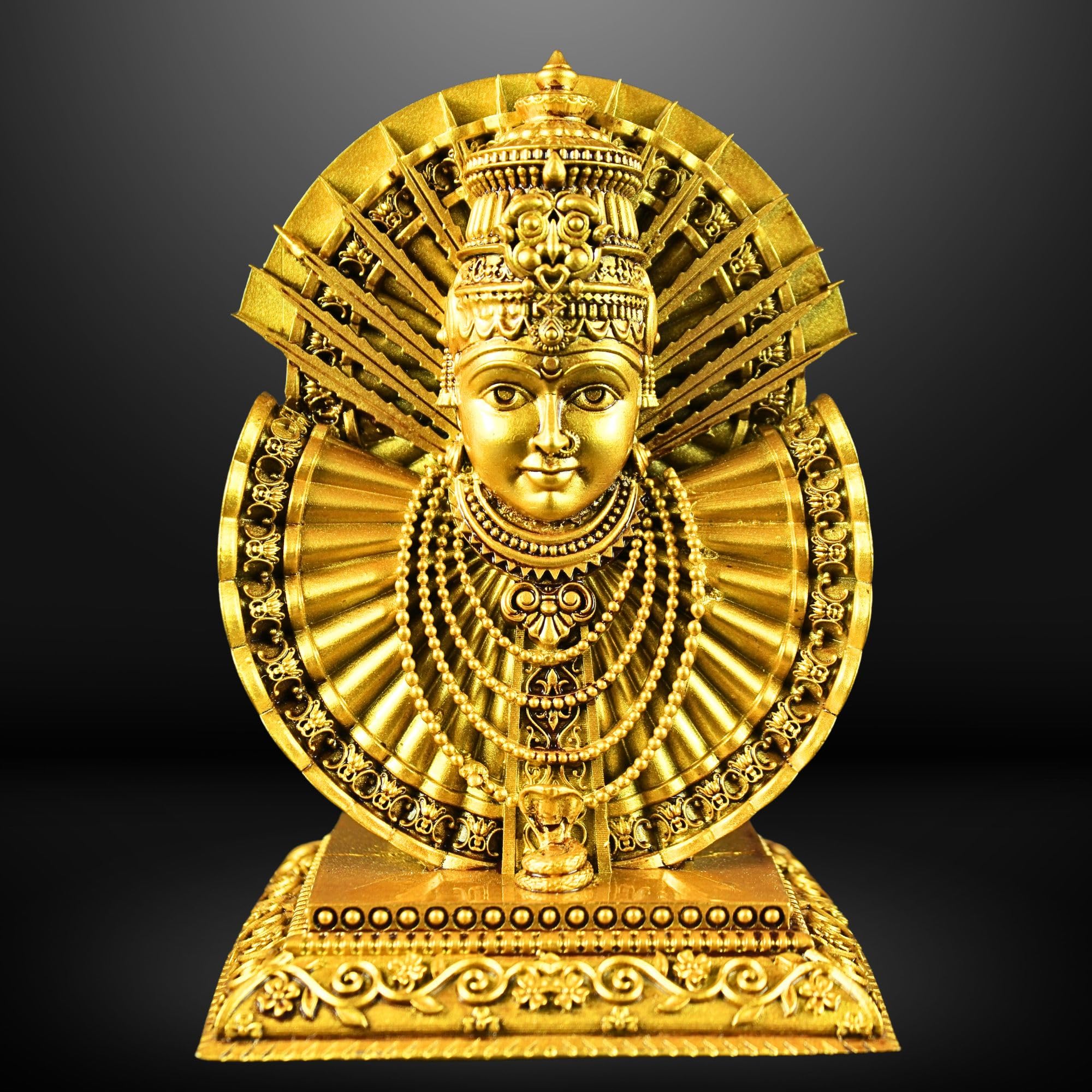 Shree Renuka Yellamma Devi Statue – 6 Inch Polystone Idol | Mother of Parashurama (Vishnu Avatar), Yellamma Temple, Saundatti | Divine Blessings for Prosperity & Protection (Brass Colour)-image-8