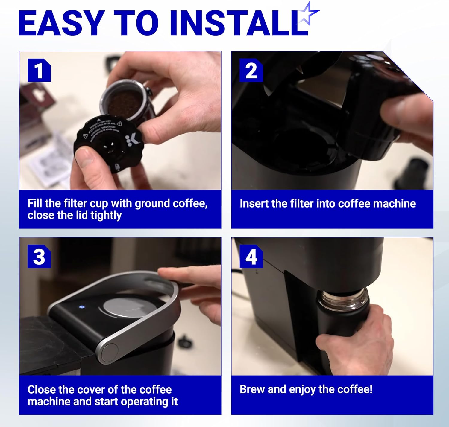 BlueStars Upgraded 2 Pack 119367 Reusable Coffee Keurig Filter Replacement Part for Keurig K Cups 2.0 Series - Image 8