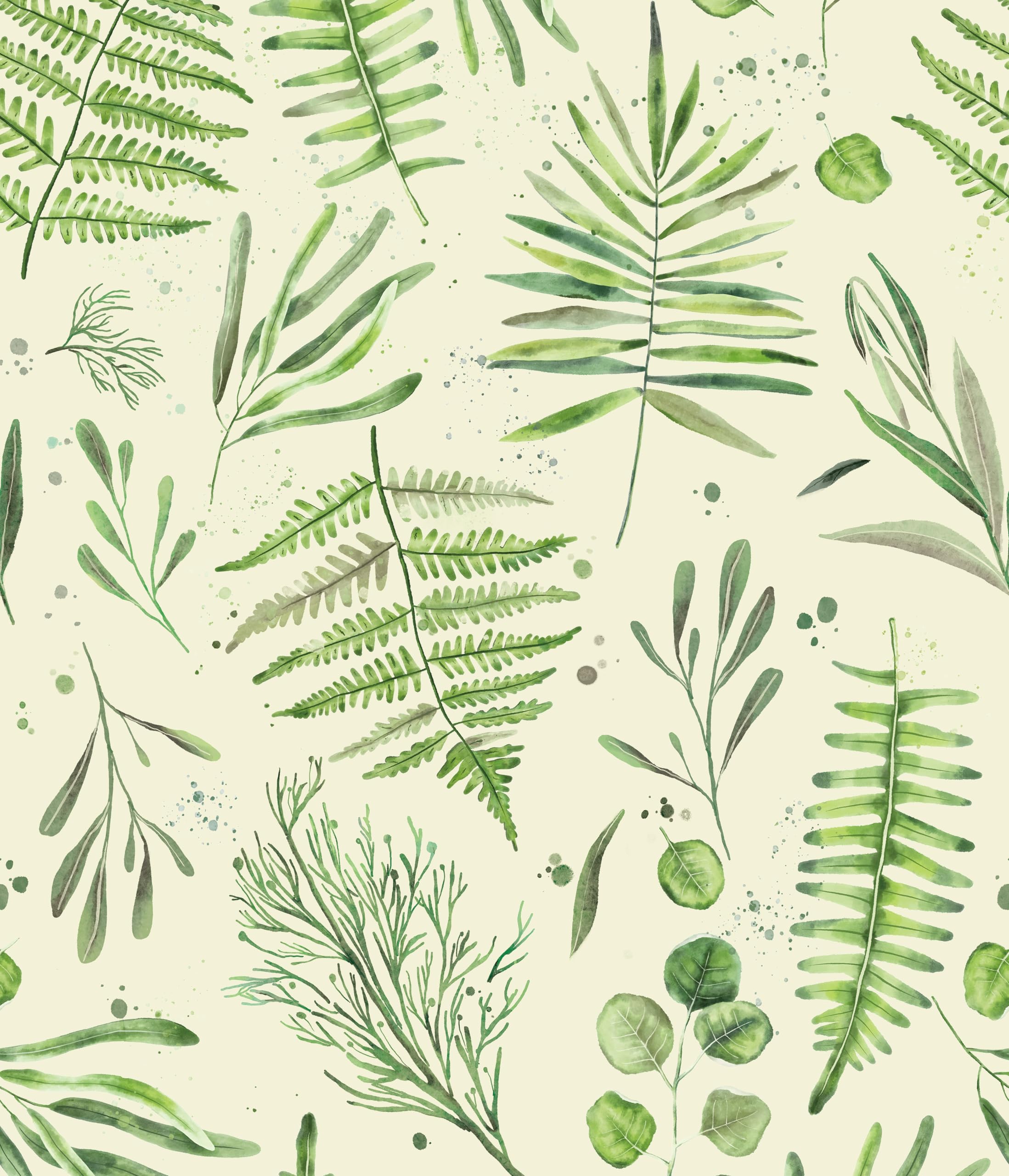 xupingjiti Selbstklebende Tapete Blumen Aquarell Blätter und Blumen Wandpapier 44x300cm Selbstklebende Folie Vintage Dekorfolie Möbelfolie Klebefolie PVC Vinyl Wandaufkleber