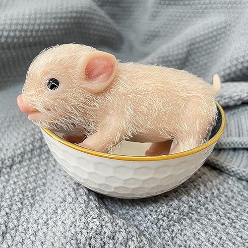 Miniatura 8 de Piglet de silicona suave de 5 pulgadas  Mascotas falsas de animales renacidos suaves  Juguetes vivos para bebés recién nacidos  Muñeca de cerdo
