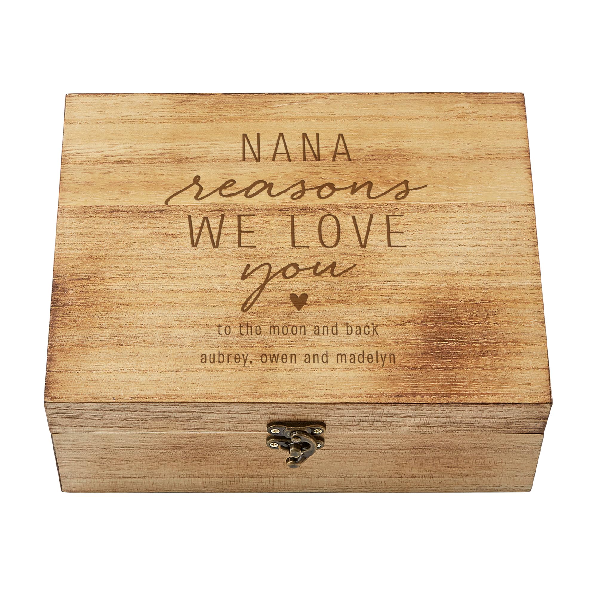 Let's Make Memories Personalized Wooden Keepsake Box With Hinged Lid - Wood Memento Box - Decorative Storage - Home Decor - For Couples, Wedding,