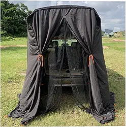 SUV Tenda Traseira Dormir no Carro Leve Portátil Repelente de Água Preto como Quarto de Privacidade para Chuveiro Banheiro Dormir Troca de Roupas Tela Malha e 6 Pegs H-W-D: 2,3 m-1,5 m