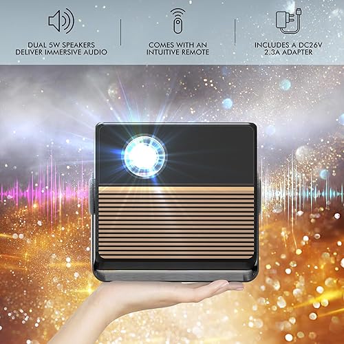 Miniatura 5 de RCA Mini proyector inteligente  Proyector portátil 1080P con WiFi y Bluetooth  Proyector de película con soporte inclinable  Tamaño de pantalla