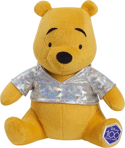 Just Play Disney100 Years of Wonder Winnie-the-Pooh - Oso de peluche pequeño, con licencia oficial para niños de 2 años en adelante