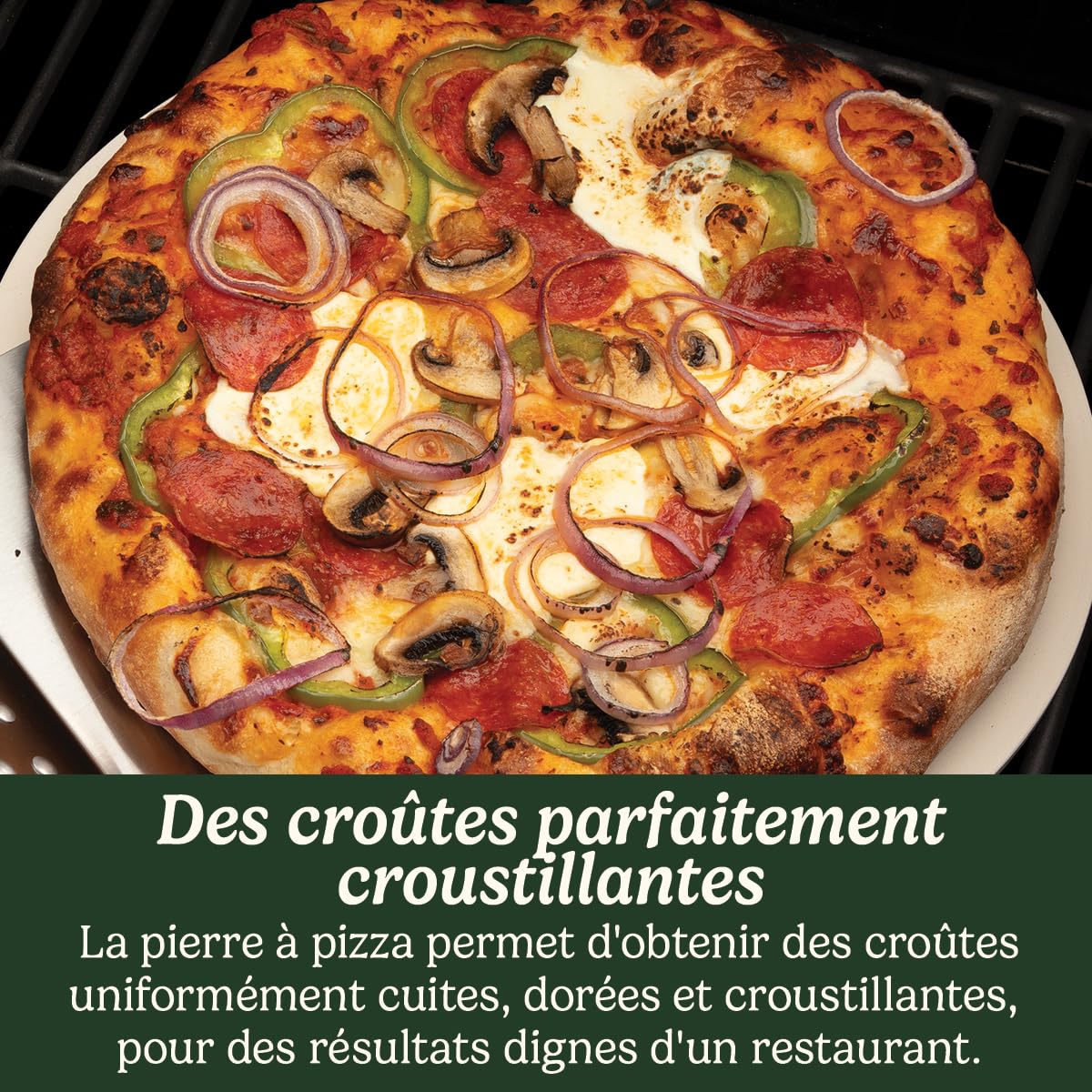 Cuisinart CPS-445 Ensemble de 3 pièces pour grillades à la Pizza, (Pierre à Pizza, Couteau à Pizza, Pelle à Pizza)
