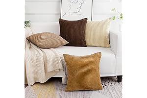 Softalker Decorative Soft Corduroy Pillow Covers Set of 4, Enhanced 16x16 Inches