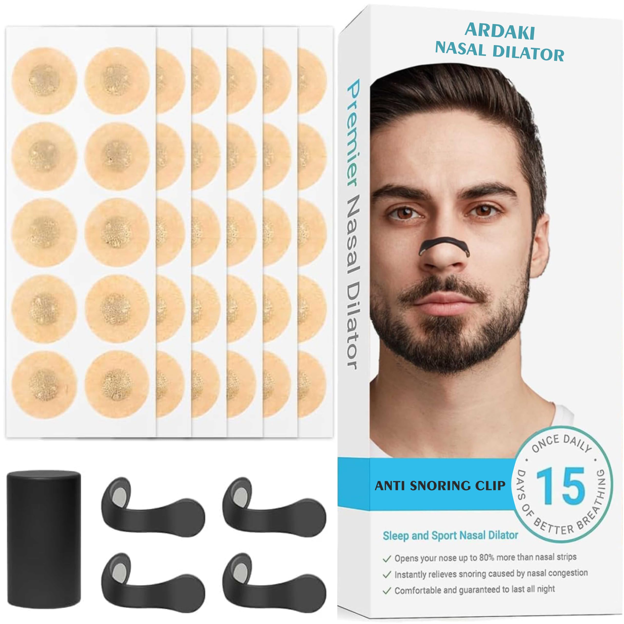 ARDAKI Snoring Stopper for Men Women Magnetic Nasal Strips for Breathing | Anti Snoring Nose Clip | Nasal Dilators For Breathing | Instant Releif From Snoring | Snore Stopper | Anti Snoring Devices