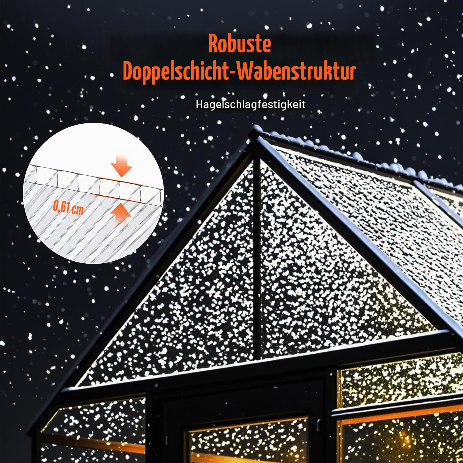 VEVOR 15er-Set Gewächshausplatten aus Polycarbonat, 1210 x 605 x 6 mm Stegplatten, wasserdichte UV-geschützte gewellte Hohlkammerplatten, schlagfeste, transparente Dachplatten für Gewächshaus/Garten