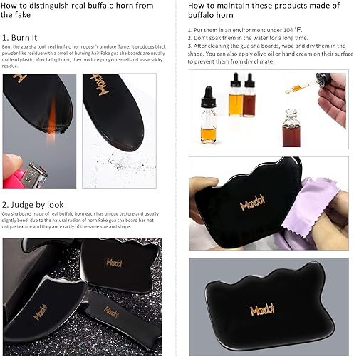 Miniatura 3 de Maxdot Juego de 5 herramientas de masaje Gua Sha, herramientas de masaje de raspado, piedra Guasha para terapia física de cara, espalda, cuello