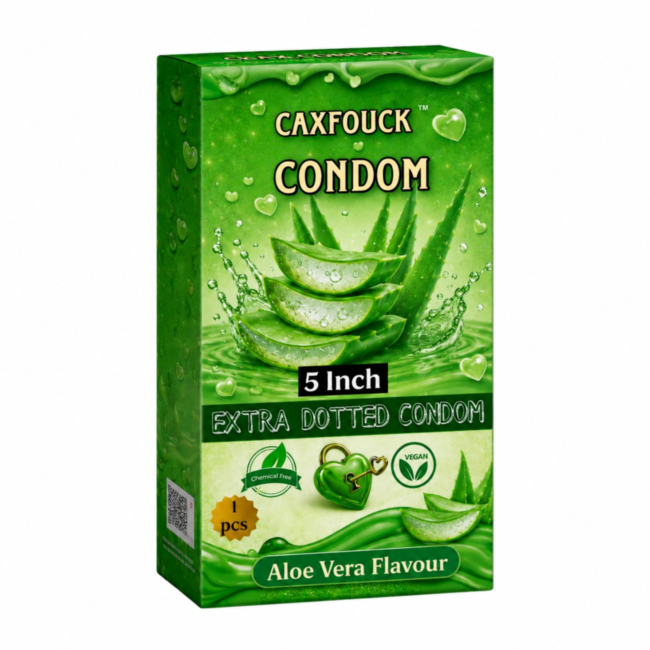 Caxfouck Dotted Condom, Aloe Vera Flavour, 5 Inch, For Men, (1 Piece)-picture-19