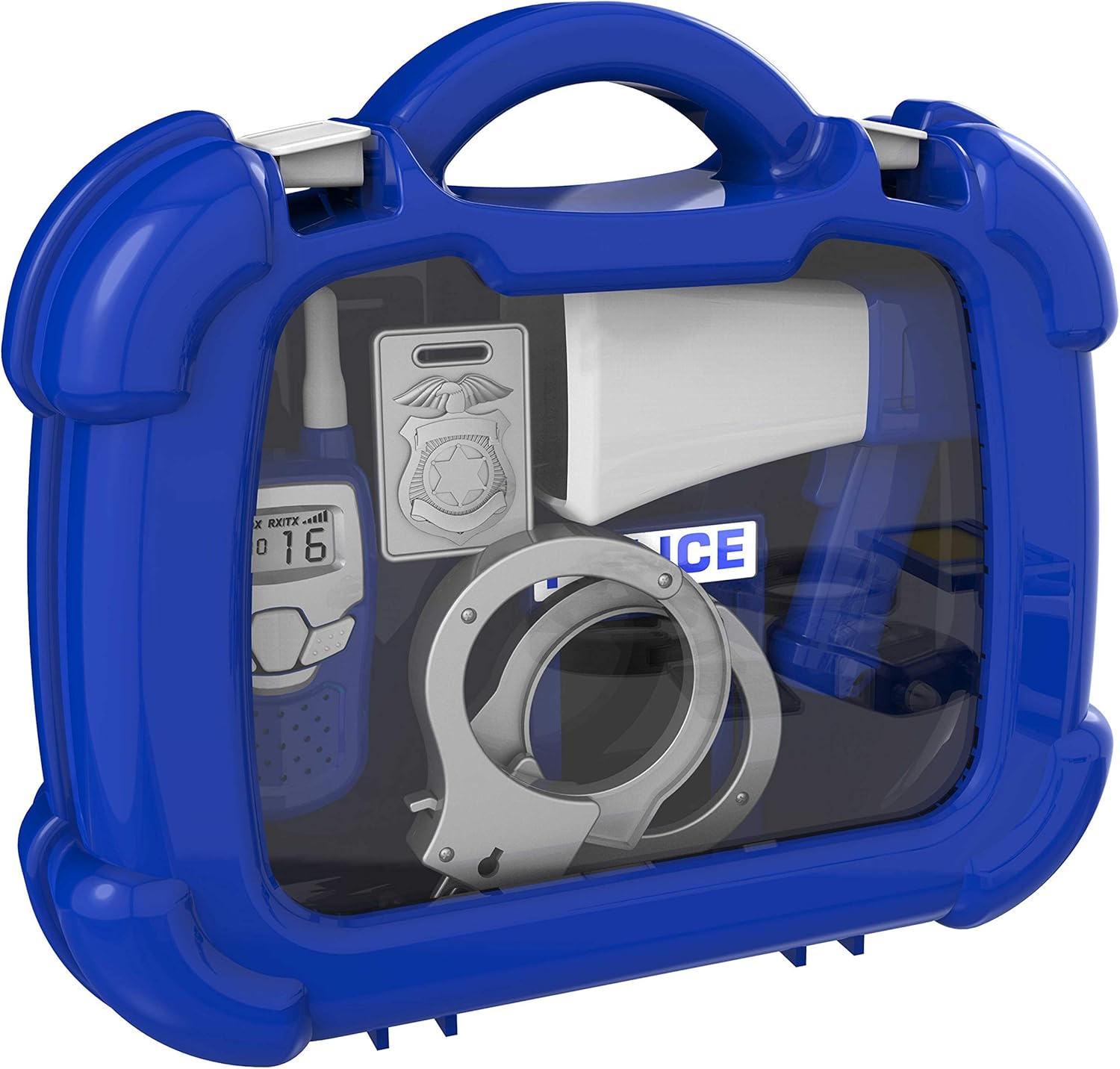 HTI Smart Police Case Accessory Set | Toy Emergency Police Accessories Kit Includes Handcuffs, Walkie-Talkie, Megaphone & More Great for Boys & Girls