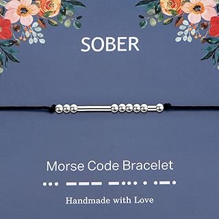 Sober Gift Morse Code Bracelet Sober Bracelet Addiction Recovery Gift Sobriety Gift Inspirational Bracelet