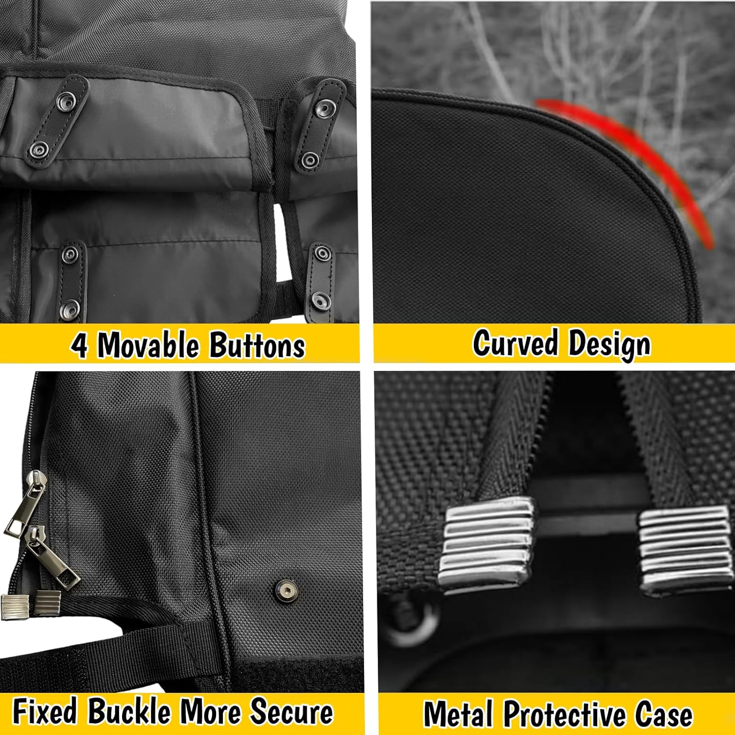 Golf Bag Rain Cover, Golf Club Head Cover, 1680D Nylon Waterproof Dustproof Cover with Adjustable Buckles, Golf Club Bag Accessories for Stand/Cart Bags, Mens Women Golfer (Black)