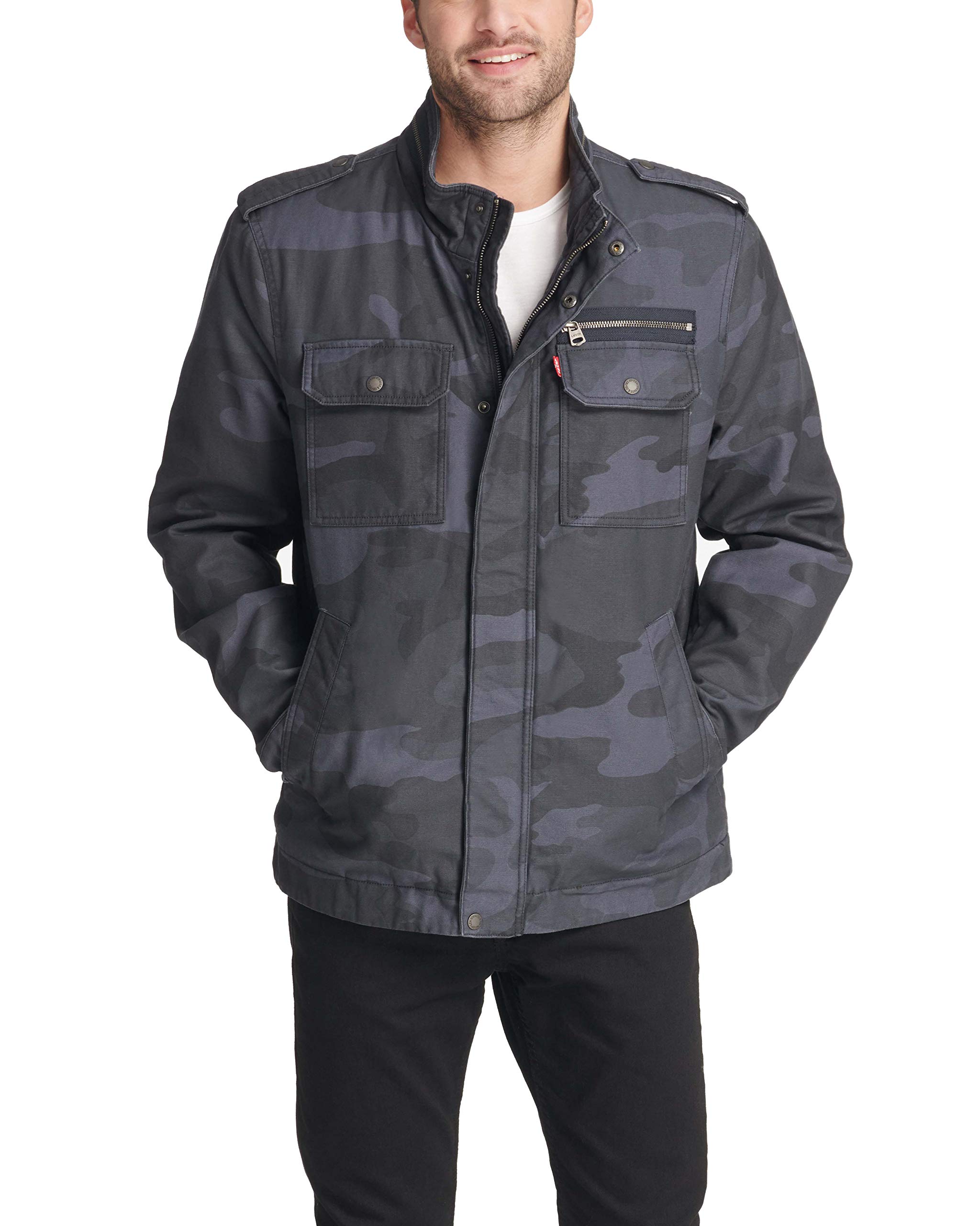LEVI'S Men's Washed Cotton Military Jacket (Regular &amp; Big &amp; Tall Sizes)