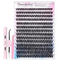 Vista 35 de Pawotence Kit de extensiones de pestañas individuales 40D 50D, kit de extensiones de pestañas de 0.315-0.630 pulgadas con unión y sello de pestañas