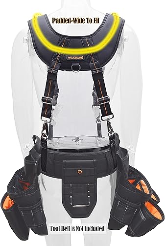 Miniatura 4 de WELKINLAND Tirantes de cinturón de herramientas para hombres, Tirantes de bolsa de uñas, Bolsa de herramientas de construcción de tirantes carpintero