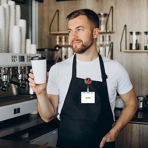 Miniatura 7 de Carrete de identificación con clip retráctil, carrete de clip de cocodrilo para enfermera con soporte vertical transparente para tarjeta de