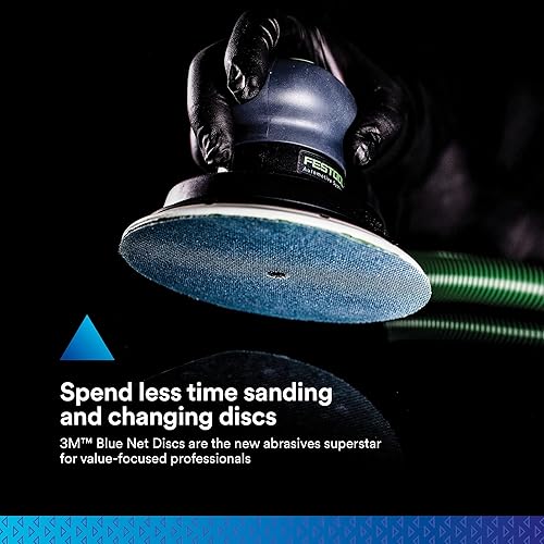 Miniatura 2 de 3M Rollo de disco Blue Net 36420, 6 pulgadas, grado 80+, paquete de 100, el mejor en su clase, prácticamente libre de polvo, rollo de hoja abrasiva