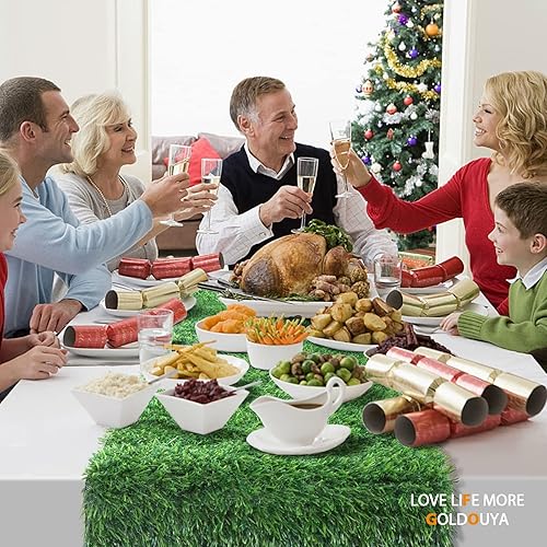Miniatura 5 de Camino de mesa de comedor de césped artificial de 12 x 72 pulgadas, decoración de mesa verde para fiestas de vacaciones, decoración de cocina, boda,