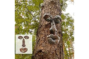 Old Man Tree face decorations - Bark Ghost Face Facial Features Decoration Art