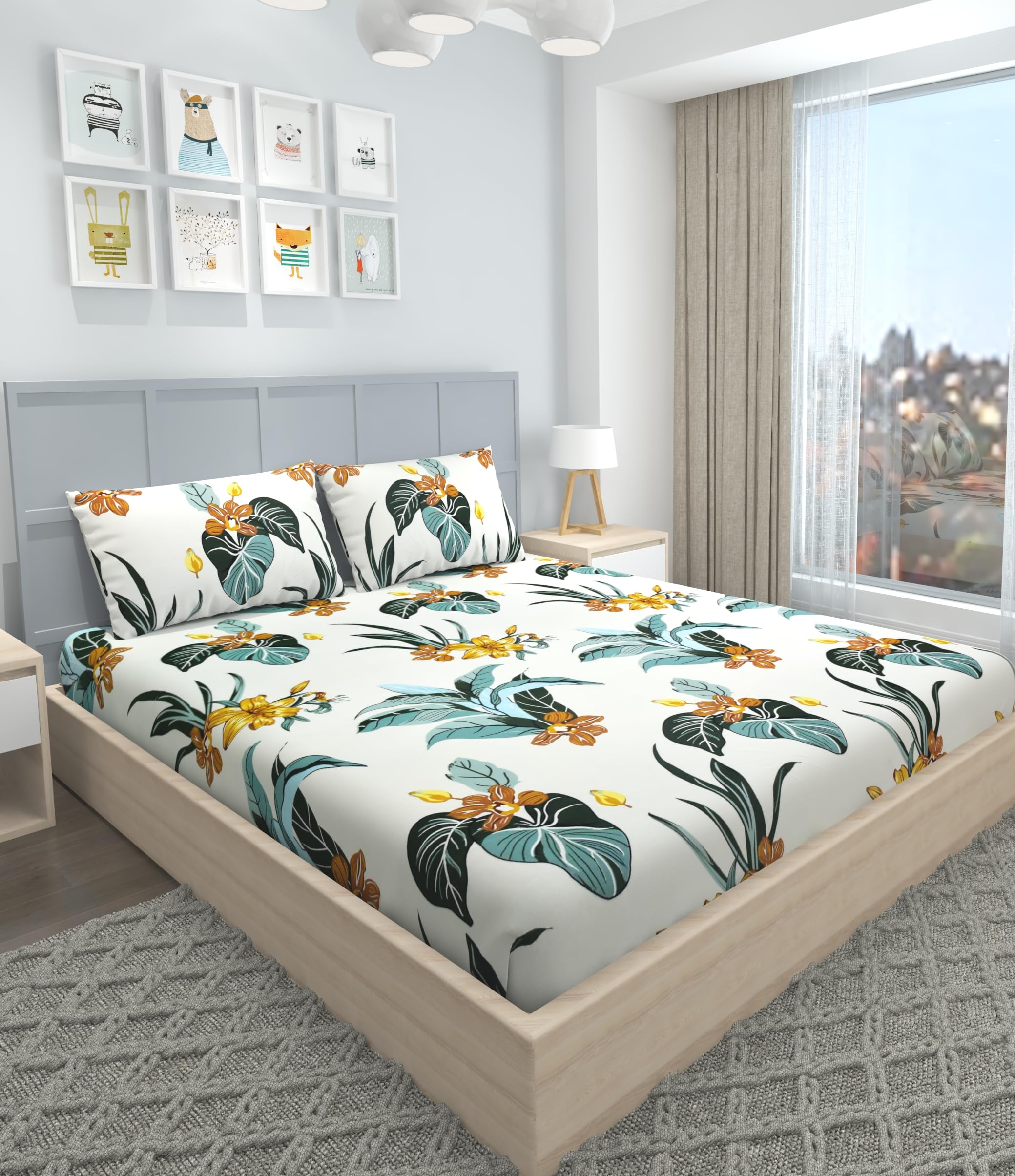 VOMZER 300 TC Elastic All Around King Size Elastic Fitted Bedsheets with 2 Pillow Covers, Fitted Bedsheets King Size 72 x 78 x 10, Fitted Bedsheets for Double Bed King Size Green (B0D33L6MC6) Amazon Price History, Amazon Price Tracker