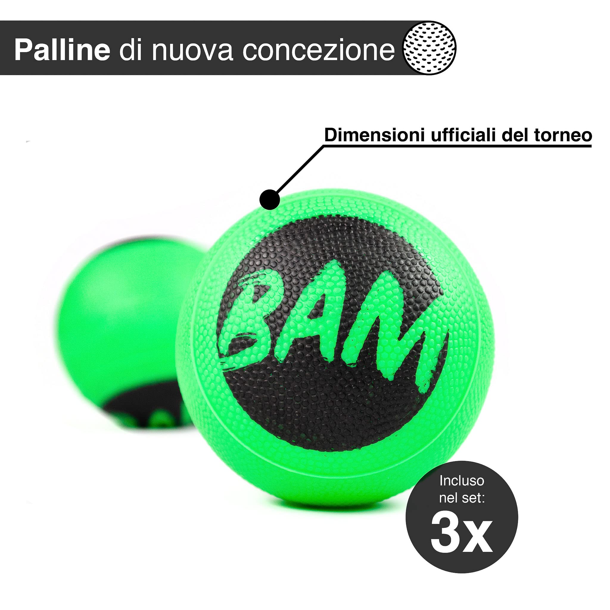 Roundnet Pro Set (Turnier Edition) con 3 palline di nuova concezione, zaino impermeabile, rete migliorata, parti rinforzate del telaio e pompa per palloni