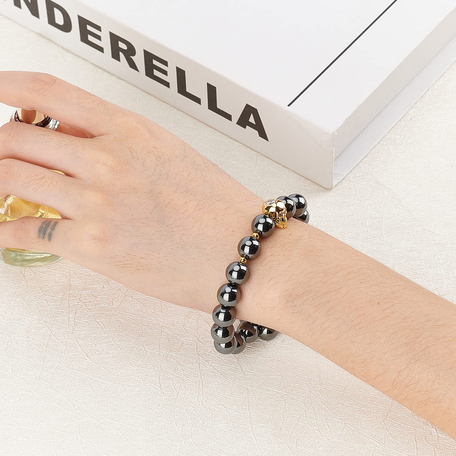 Perline Di Emate A Forma Di Cuore Da 6*5mm Perline Di Pietra Naturale Per La Creazione Di Gioielli 78 Pz/lotto Perline Distanziatrici Braccialetto Con Ciondoli Fai Da Te - Foto 7