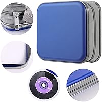 Vista 3 de Funda de CD/DVD de capacidad para 48 unidades, soporte portátil para CD, azul