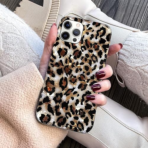 Miniatura 2 de J.west Funda para iPhone 14 Pro Max, funda de silicona suave con estampado de leopardo transparente de lujo para niñas y mujeres (6.7 pulgadas de