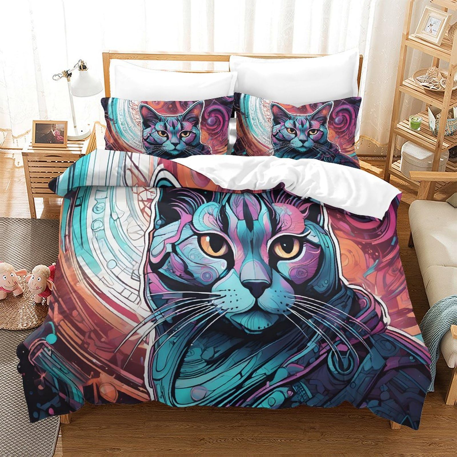 Housse de couette respirante 140x200 pour chambre d'enfant douce
