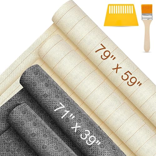 12 piezas de tela de acolchado grande de 79 x 59 pulgadas para alfombras y 71 x 39 pulgadas, tela antideslizante con líneas marcadas, kit de