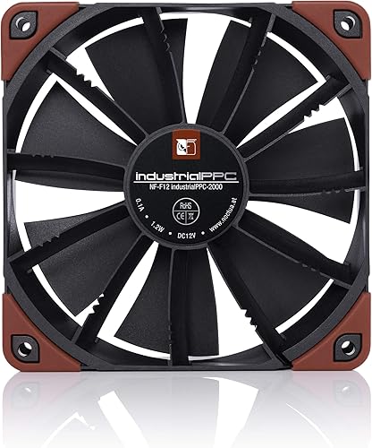 Miniatura 4 de Noctua NF-F12 iPPC-2000 IP67 PWM, ventilador de refrigeración resistente, 4 pines, 2000 RPM (4.724 in, negro)