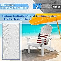 Vista 5 de Silla Adirondack resistente a la intemperie, silla Adirondack de plástico duro con soporte para tazas, cómoda, fácil de montar y mantener, silla