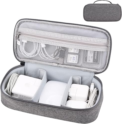 Miniatura 10 de Organizador de cables de viaje, bolsa organizadora de tecnología portátil para cable y cargador, electrónica técnica, artículos esenciales de viaje