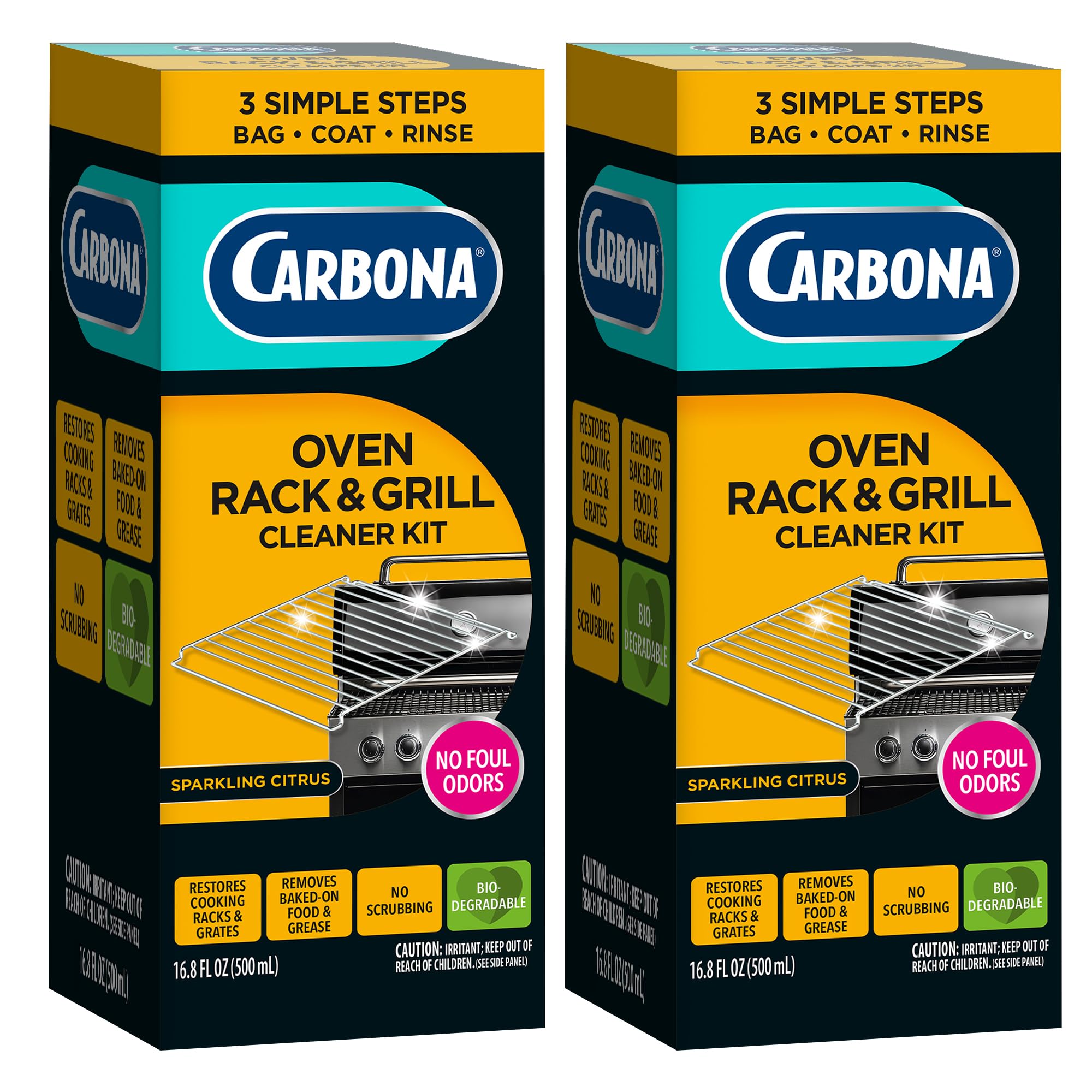 Oven Rack & Grill Cleaner | Eliminates Thick Grease & Build-Up | Griddle & BBQ Cleaning Solution | 16.8 Fl Oz, 2 Pack