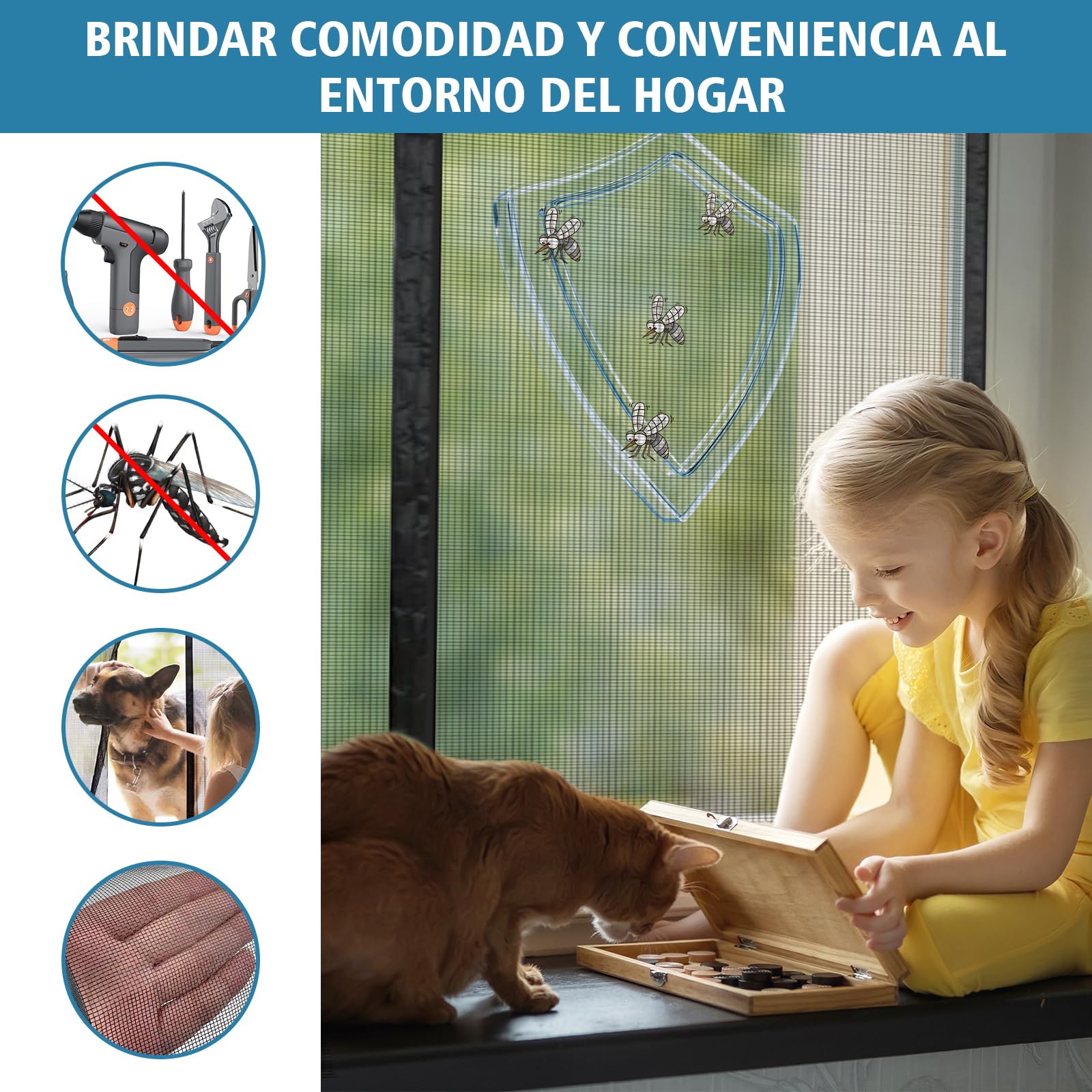 Mosquitera Magnética de Fibra de Vidrio para Puertas,60x180cm Cortina Mosquitera Puerta sin Taladrar,Malla de Alta Densidad Anti-Rasguño y Anti-Mosquito Para Puertas Correderas,Balcón,Bodega y Jardín