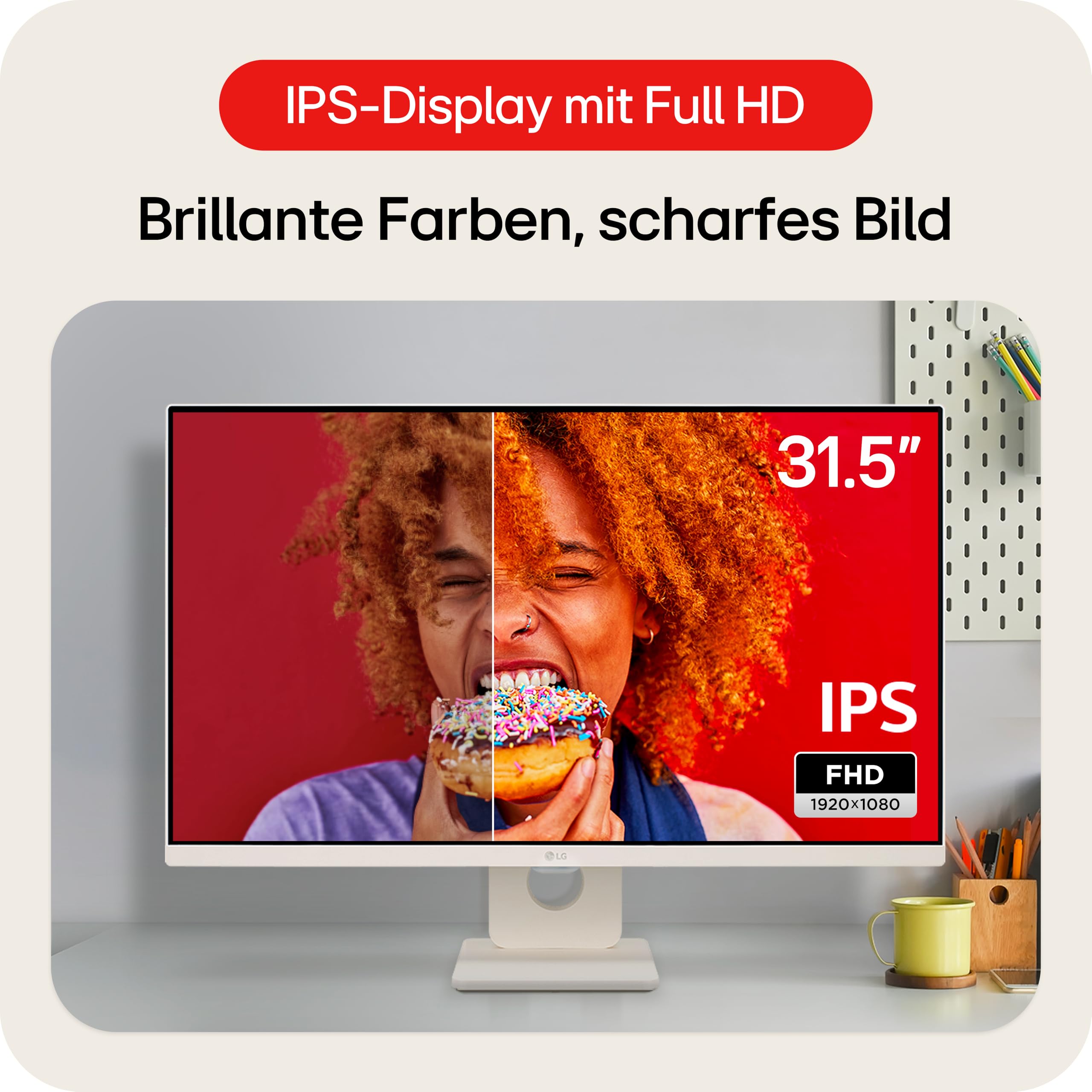 LG MyView 32SR50F-W.AEU (32 Zoll) Full HD IPS Monitor, webOS, HDR10, Weiß