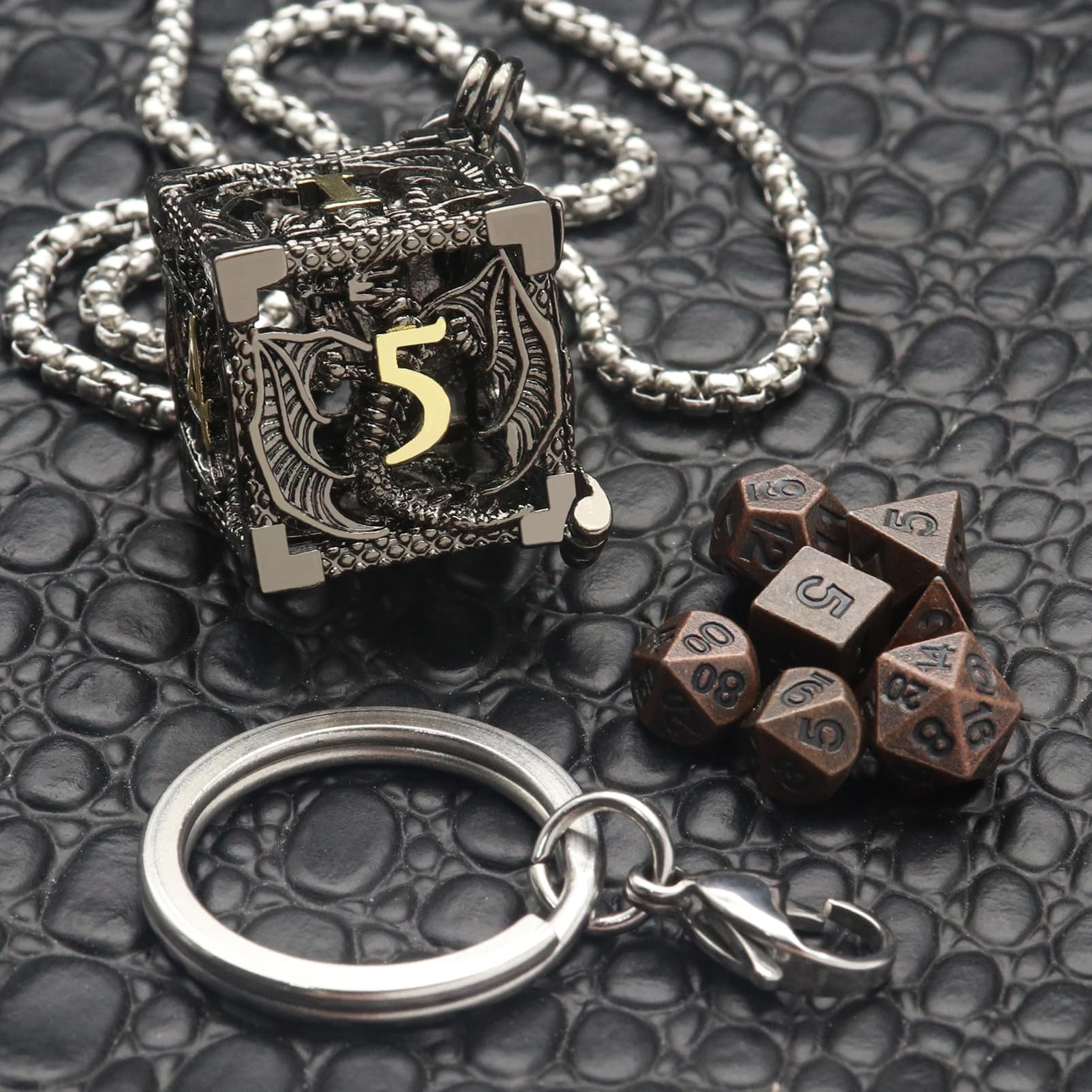 Amazon.com: Haxtec Mini Metal DND Dice Set in Hollow Cage, D6