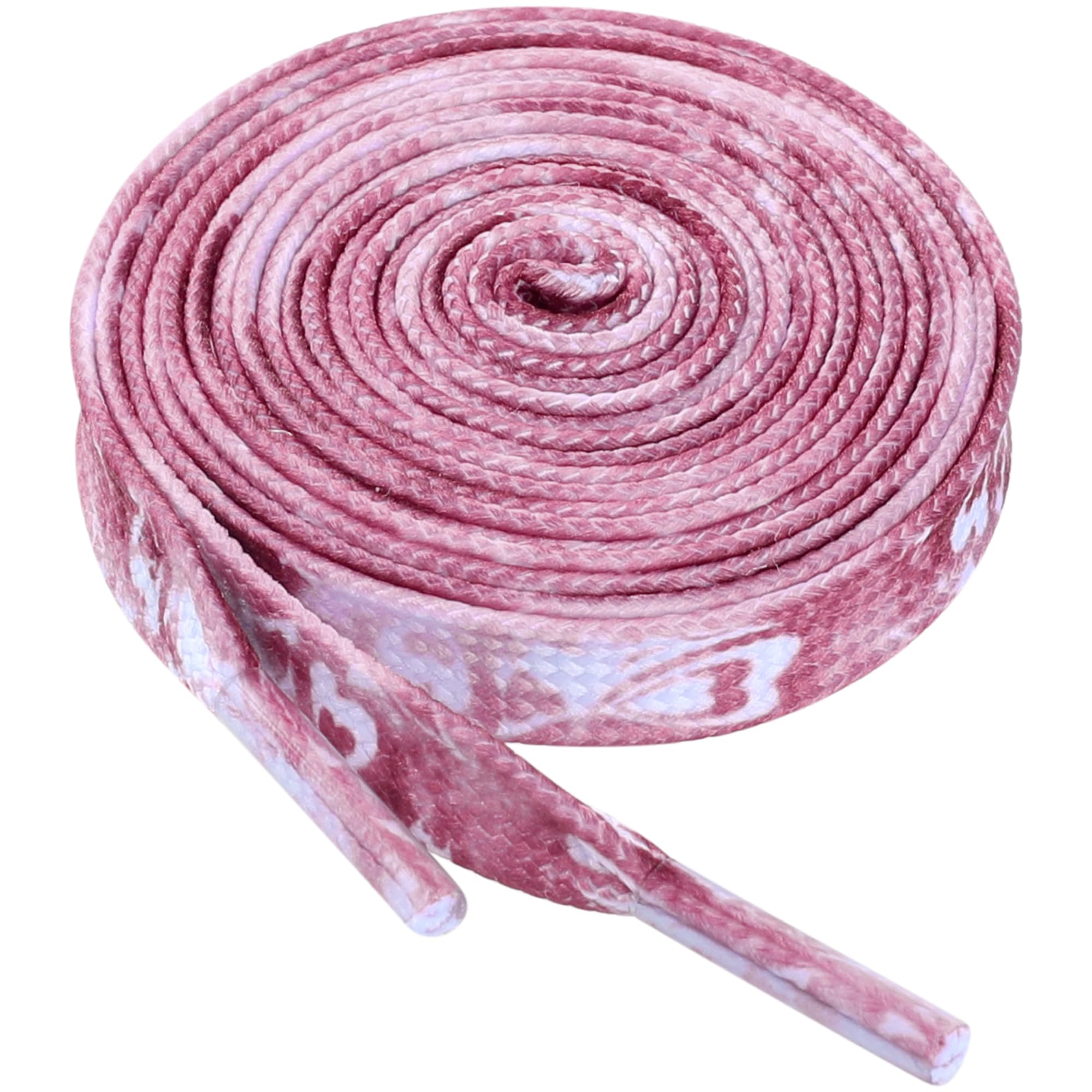 Elerevyo Unisex Heart Printed Shoelaces Cute Flat Shoe Laces Sneakers 2 Pairs