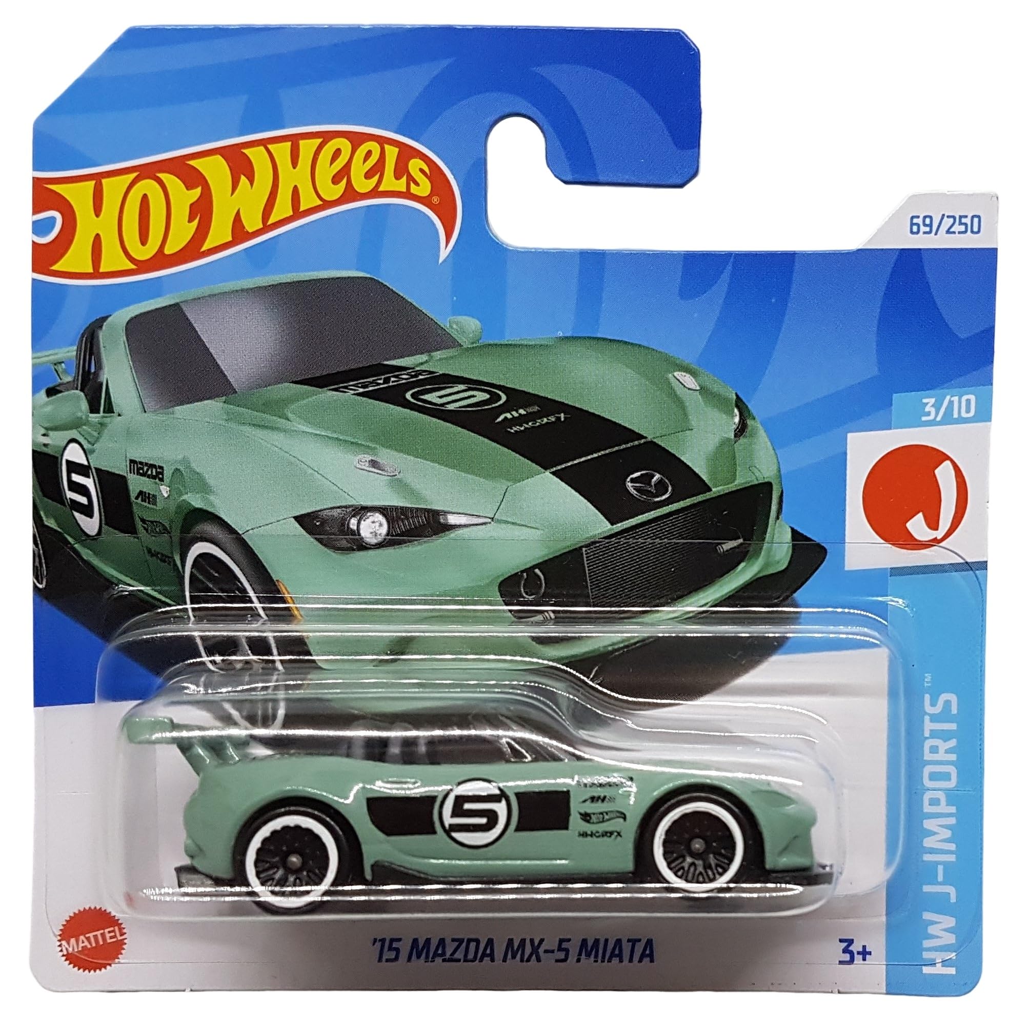 ´15 Mazda MX-5 Miata - HW J-Imports 3/10 - HTC42 - Short Card - Cabriolet - Turquoise - Mattel 2024