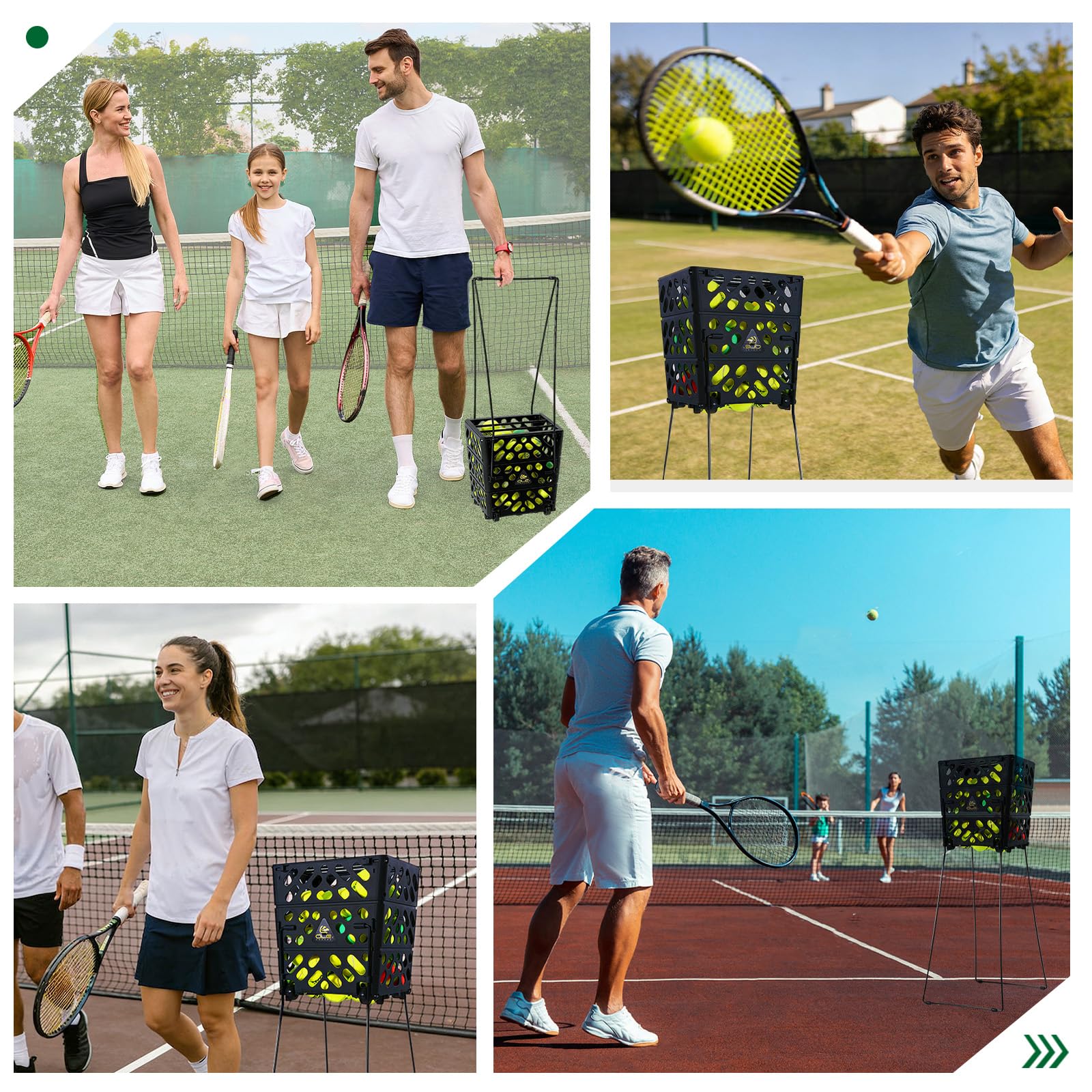 Tennisball-Hüpfer mit Rädern, 60 Bälle Kapazität, leichter Sammler, kein Biegen, freihändiges Ballabholwerkzeug für Training und Platz