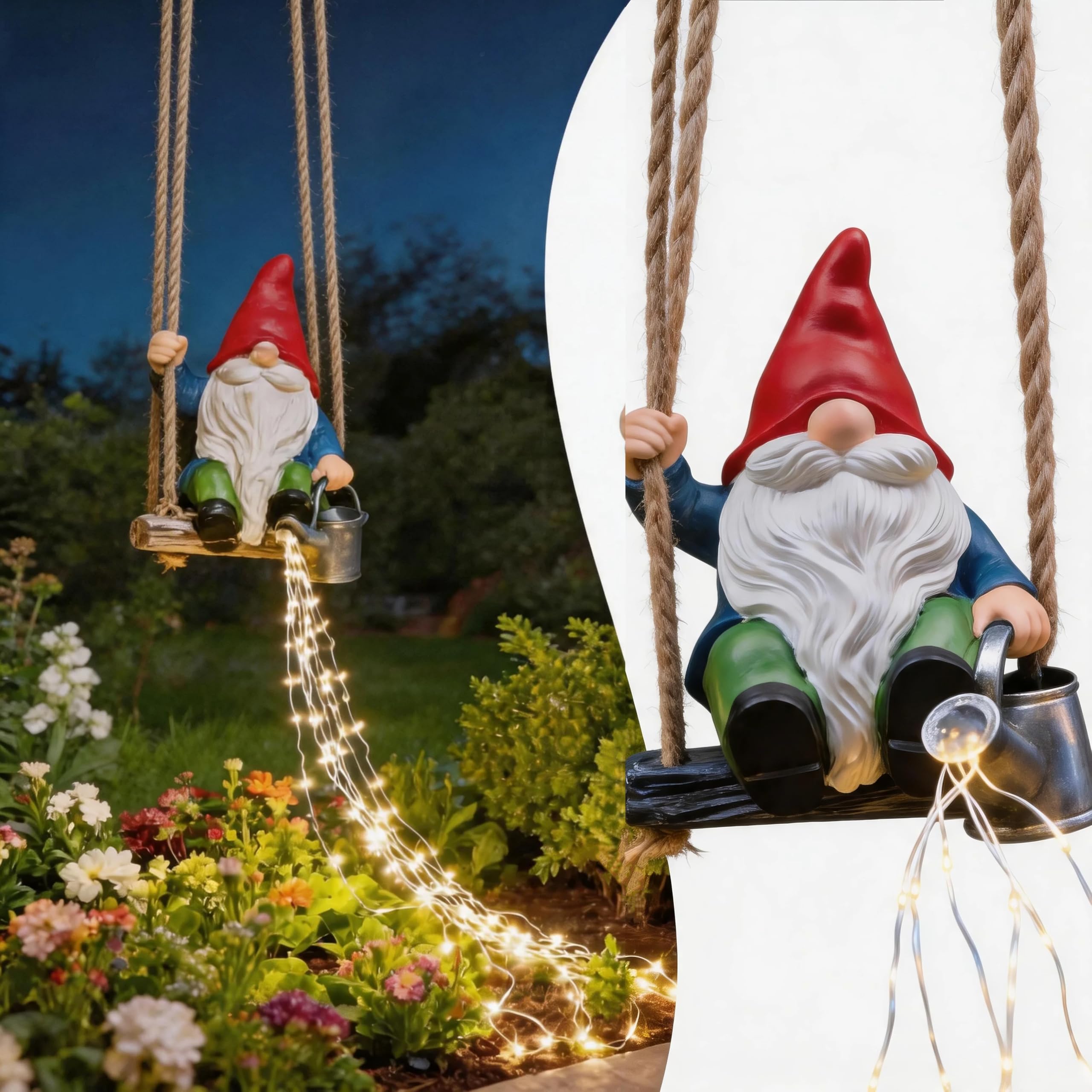 QCF Swing Gnome Solar Watering Can Light